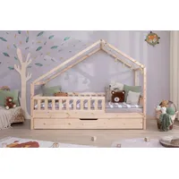 TICAA TiCAA Hausbett Bodenbett wandelbar mit asymmetrischem "Lou" 90/100/120/140x200