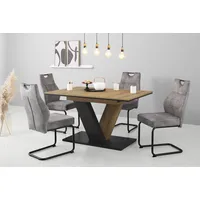 Hela »EMS Tisch 140-180x90 cm ausziehbar, Esstisch inkl. 4