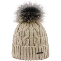 Areco Pudelmütze beige Weiss - Einheitsgröße