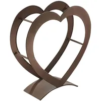Kobolo Kaminholzregal HEART aus Metall in der Farbe antikbraun