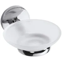 Brillantbad BALFA Seifenhalter mit Glasschale Zink Chrom poliert für