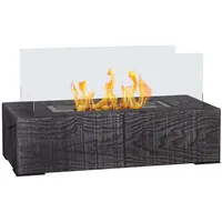Homcom Ethanol Kamin, 1000BTU, Tischfeuer, 0,15L mit Holzoptik, Edelstahl,
