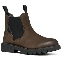 GEOX J SHAYLAX Boy A Chelsea Boot, Coffee/Black, 33