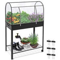 VOUNOT Hochbeet 80,5 x 43 x 130 cm Schwarz