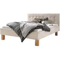 Hasena Polsterbett Noemi 25 Eiche bright | Stoff beige