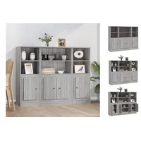 VidaXL Highboards 3 Stk. Grau Sonoma Holzwerkstoff