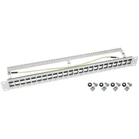 HMF 66446-07 STP Keystone-Patchpanel für Serverschrank, 24 Ports RJ45