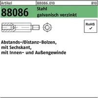 Industrial Quality Supplies Sechskant-Abstandsbolzen I/A St. gal Zn M