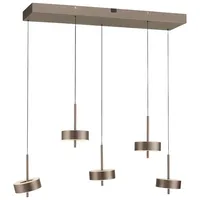 Paul Neuhaus Q-Rotate Pendelleuchte LED 5-flammig, braun