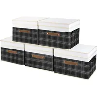 Luxuskollektion TYEERS Faltbare Aufbewahrungsbox 38x25x25 cm, 5er Set, Schwarz