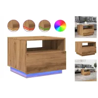 VidaXL Couchtisch mit LED-Leuchten Artisan-Eiche 50x49x40 cm - Braun