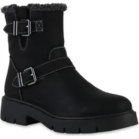 VAN HILL Biker Boots in Schwarz