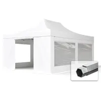 TOOLPORT Faltpavillon 4x6m mit Panoramafenster robust und wasserdicht Professional