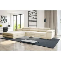 Goldstoff Ecksofa mit Schlaffunktion und Bettkasten VENUS TWIN -