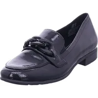 Jana Damen Loafer ohne Absatz Vegan Blockabsatz, Schwarz (Schwarz
