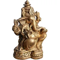 WOGEKA - Goldener 26 cm Elefantengott Ganesha - aus