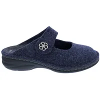 Finn Comfort Brig Clog aus Wollfilz 6567-416048, Darkblue, Klettverschluss