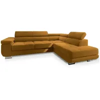 Masseno Ecksofa mit Schlaffunktion Selva - gelb ¦ Maße
