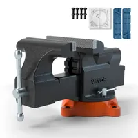 Vevor 15,2cm Schraubstock 360° Drehbar Sphäroguss Werkbankschraubstock 7,3x8cm Amboss