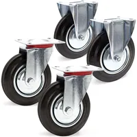 Wiltec Transportrollen Set 200mm 2x Lenkrolle ungebremst und 2x