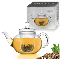 Creano Teekanne aus Glas 1,2l - Glasteekanne mit Glas-Sieb