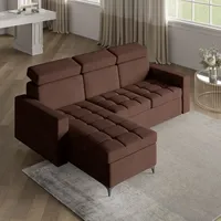 Masseno Ecksofa KAME mit Schlaffunktion L-Form, Sofa mit Bettkasten,
