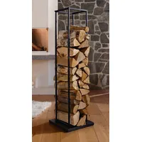 Dekoleidenschaft Kaminholz Ständer "Modern" aus Metall, schwarz, Holzständer, Holzlager