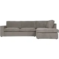 Woood Ecksofa Thomas Cord, rechts Hellgrau