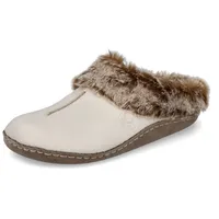 Rieker Hausschuhe 66390-60 (Leder-Sohle) beige/grau Damen