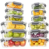 Luxuskollektion GENICOOK 24-teiliges Glas Frischhaltedosen Set Luftdicht für