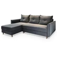 Masseno Ecksofa mit Schlaffunktion Pisan ¦ grau ¦ Maße