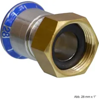 Geberit Mapress Edelstahl Übergang mit Überwurfmutter d22-G1 1/2′′