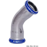Geberit Mapress Edelstahl Bogen 45Gr d22