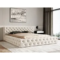 GRAINGOLD Palini Bett mit Bettkasten, Polsterbett mit Stauraum, Samt,