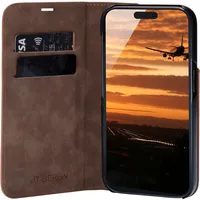 JT Berlin Echtleder BookCase Tegel Apple iPhone 16 Pro