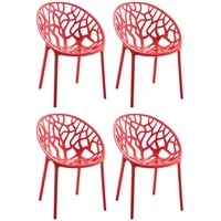 TPFLiving Besucherstuhl Holle Kunststoff rot