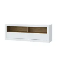 Forte LefkadasTV-Board Lowboard 175,4 x 61,6 cm Weiß Holzwerkstoff