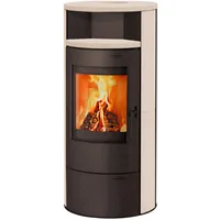 THERMIA Kaminofen München V3 braun Speckstein creme weiß beschichtet