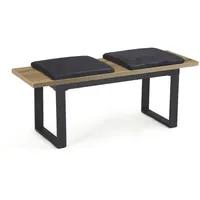 B&D home Sitzbank, Eiche, Holzwerkstoff, Metall, 2-Sitzer, Füllung: Kaltschaum,
