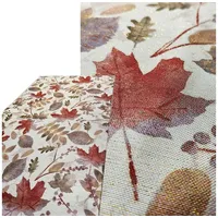Raebel OHG Tischdecke Druckdesign Blätter Allover mit Goldlurex Tischläufer
