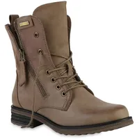 VAN HILL Schnürstiefeletten in Khaki