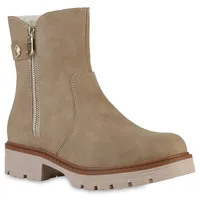 VAN HILL Klassische Stiefeletten in Khaki