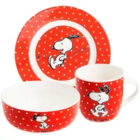 UNITED LABELS The Peanuts Frühstücksset Snoopy, Geschirr Set 3-teilig