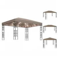 VidaXL Pavillon mit LED-Lichterkette 4x3 m Taupe vidaXL