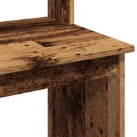 VidaXL Schreibtisch mit Regal Altholz-Optik 102x45x148cm Holzwerkstoff