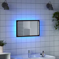 VidaXL LED-Badspiegel Braun Eichen-Optik 60x8,5x38 cm Holzwerkstoff