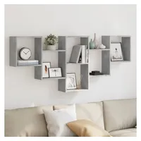 VidaXL Wandregal Betongrau 159x18x66 cm Holzwerkstoff