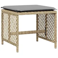 VidaXL Gartenhocker Kissen 4Stk. Beigemischung 41x41x36 cm Poly Rattan