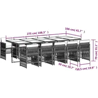 VidaXL Gartenmöbel-Set 11-tlg. Beige