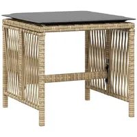 VidaXL Gartenhocker Kissen 4Stk. Beigemischung 41x41x36 cm Poly Rattan